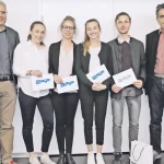 Peter Seiler mit den vier Preisträgern und dem Präsidenten der NfGO Paul Hanselmann
